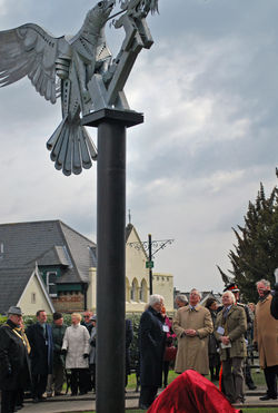 Day 71 - 12 March: Malvern Buzzard Unveiling - HRH Duke of Gloucester unveils the Malvern Buzzards statue