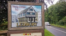 Day 258 - 15 September - Welcome to Ledbury sign